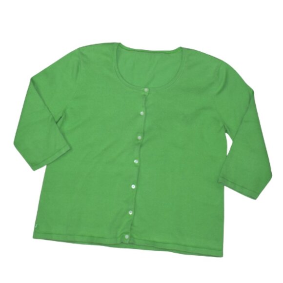 Lauren Ralph Lauren Glow Green Cardigan Sweater Size Large - Picture 1 of 8